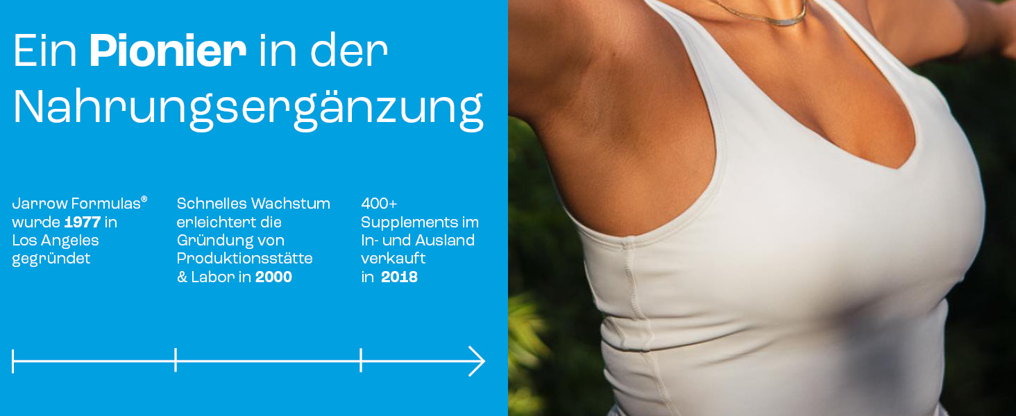 Frau steht rechts im Garten und macht Yoga daneben links roter Hintergrund TImeline