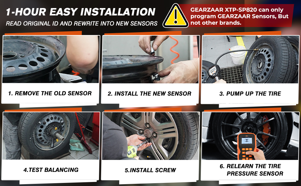 GEARZAAR TPMS Programming Tool XTPSP820, Tire Pressure