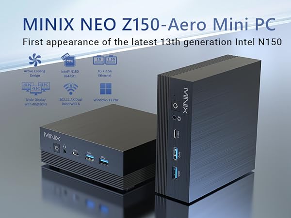 Amazon.com: MINIX Z150-Aero Mini PC, Intel N150 (Upgraded N100