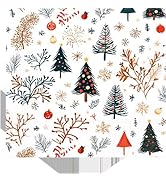 50-PK Christmas Paper Napkins Disposable: 3-Ply Napkins with Watercolor Xmas Trees, Holiday Party...