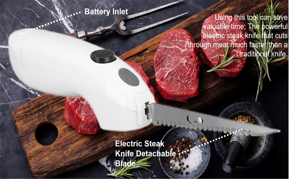 Electric Knife for Carving Meat, Poultry, Bread, Cordless