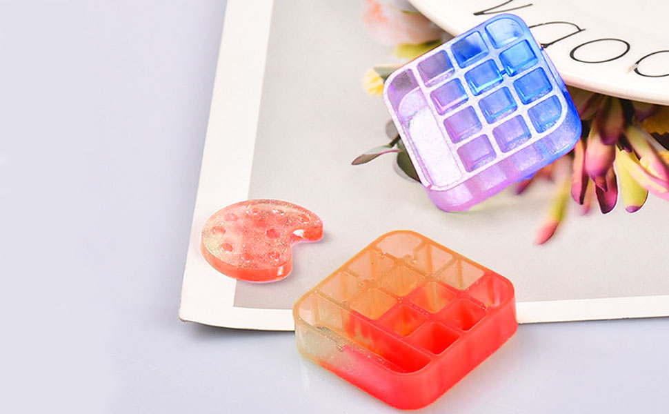 iSuperb 3 pcs Epoxy Resin Molds Mini Paint Palette Molds