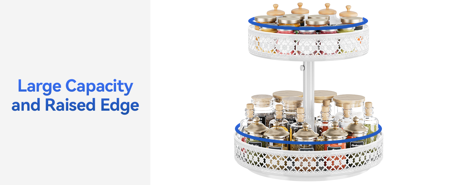 Lazy Susan Organizer 2 Tier Turntable Spice Rack 12 inch
