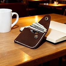 Handmade Full Grain Leather Card Holder, Ultra Thin Card Case