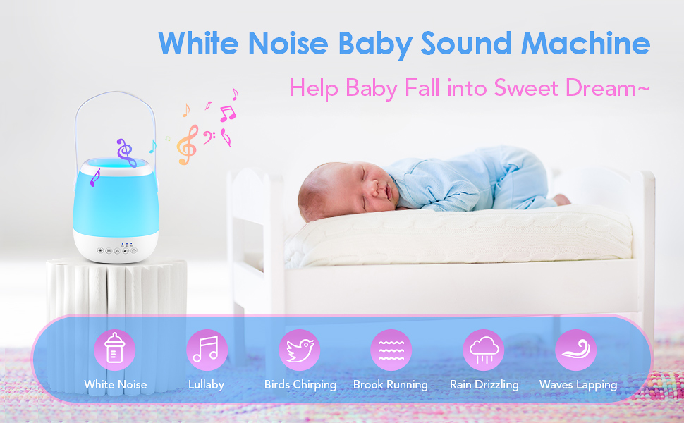 One Fire Baby Night Light Kids+White Noise Baby Night Light, Portable