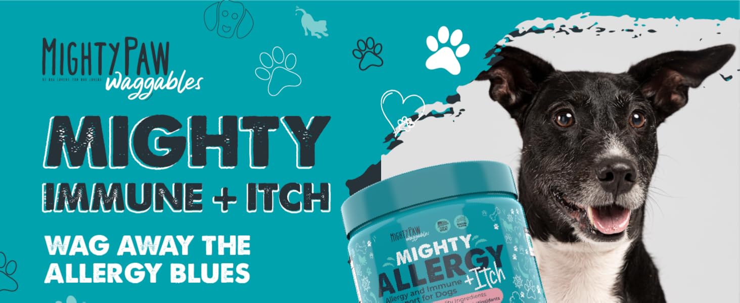 Amazon.com : Mighty Paw Waggables Allergy Immune + Itch (Made in the - Best Allergy And Immune Support For Dogs