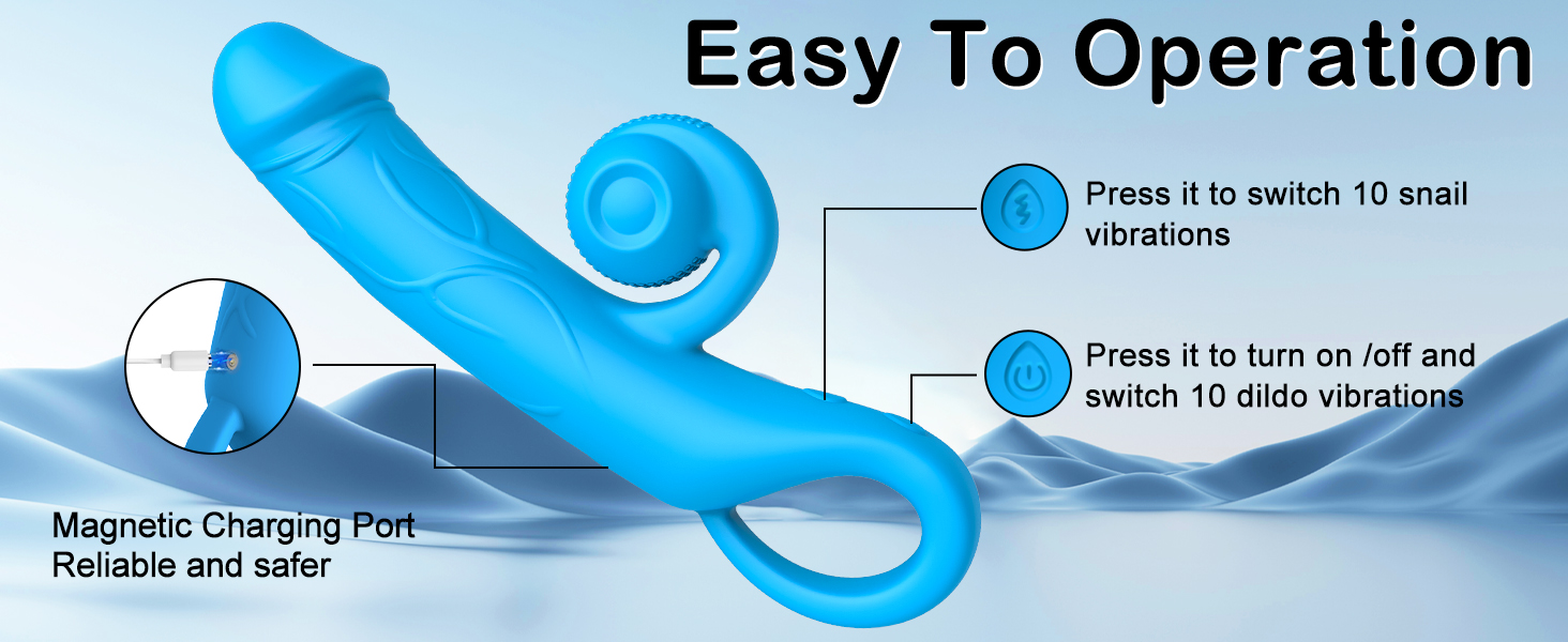 The vibrator with 2 separate buttons and magnetic charging port for easy operation and easy to grasp