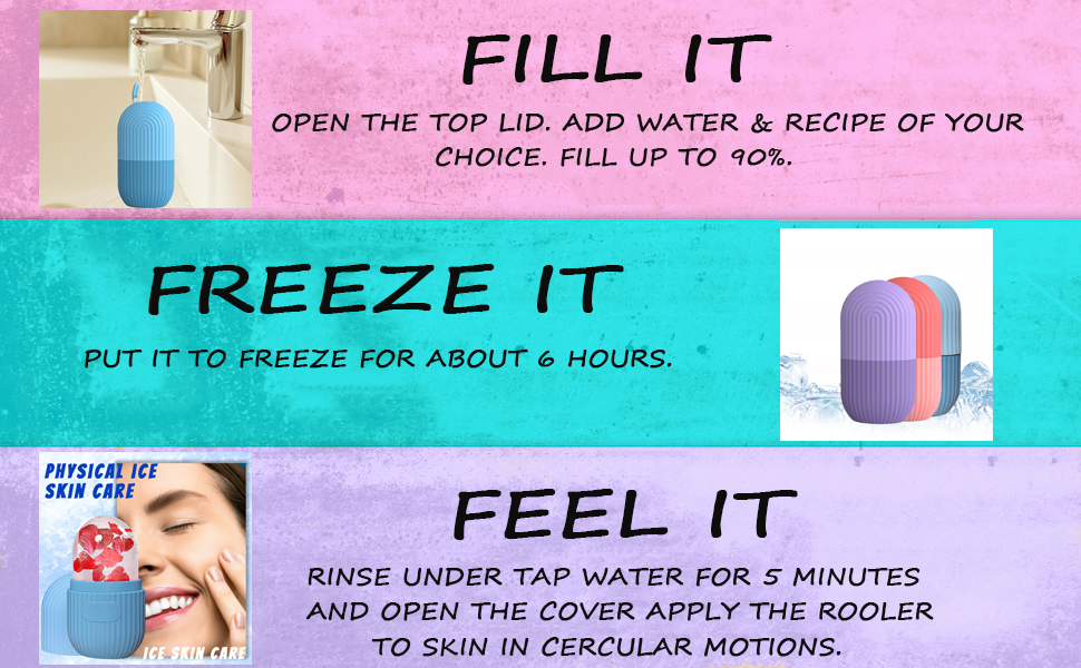 Joyeee Ice Face Roller, Ice Roller for Face and Eyes, Contour Cube Ice