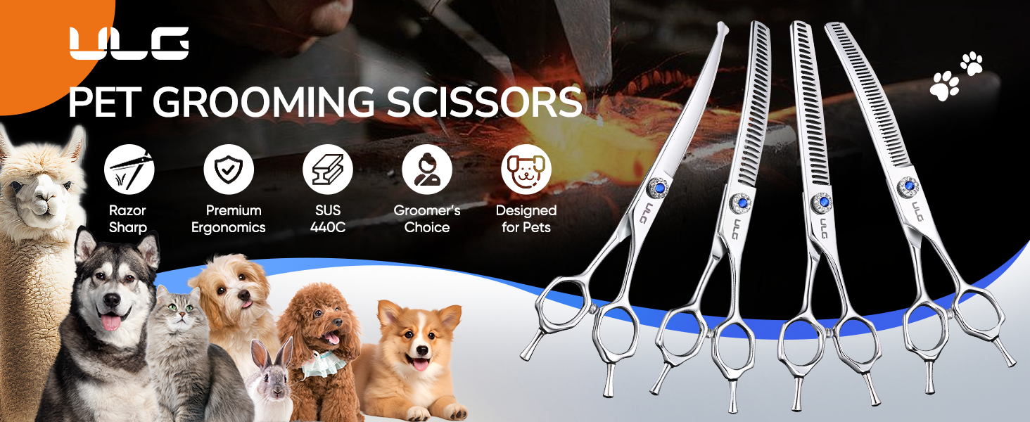 curved dog grooming scissors