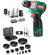 HYCHIKA 16.8V Brushless Power Drill Driver, Hole Saw Kit 3/4" to 5"(19mm-127mm), Tool Combo Kit