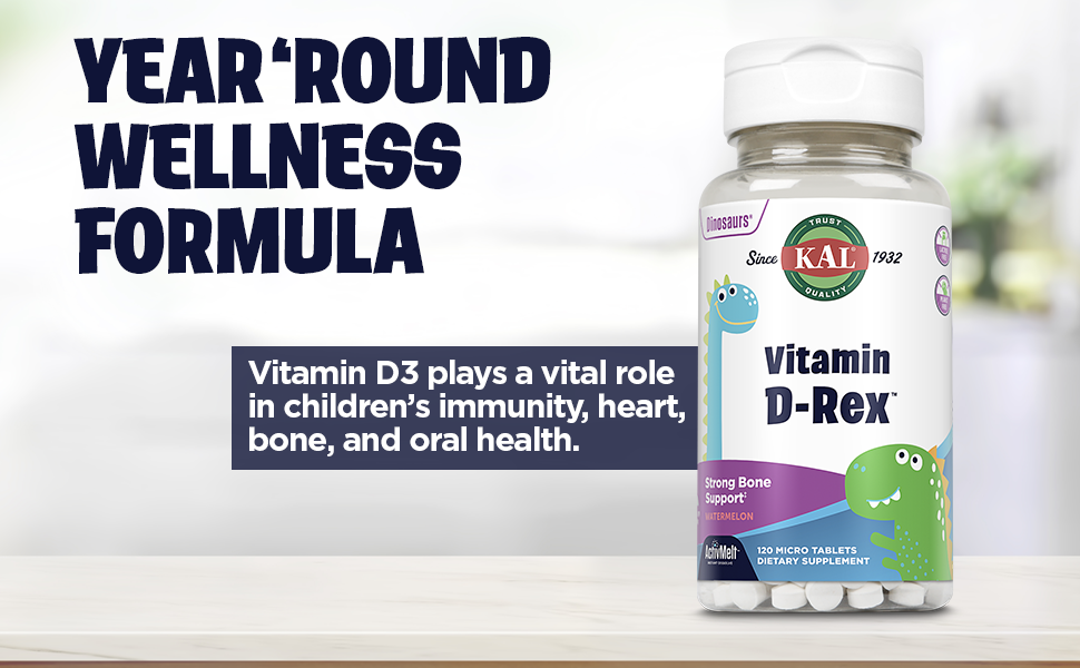 vitamin d d3 kids children 600 IU immune immunity support function cardiovascular health healthy