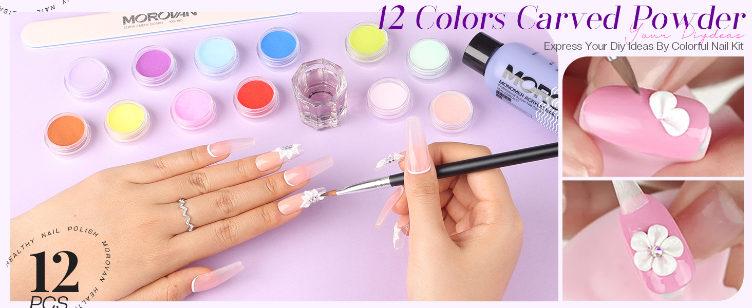 Morovan Acrylic Nail Kit for Beginners Acrylic Nail Set