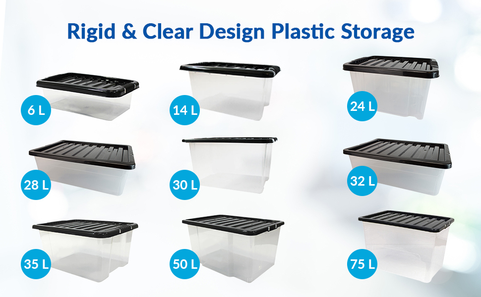 ACCURATE 2 PACK Home Office Clear Plastic Stackable Storage Boxes & Lids (32 LITRE) Amazon.co
