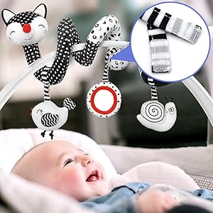 Car Seat Toys Baby Toys 0-3 Months Infant Toys Spiral Stroller Toys