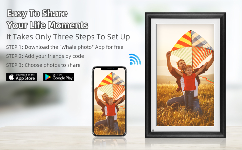 QOCEN Digital Photo Frame 15.6 Inch Large Digital Picture