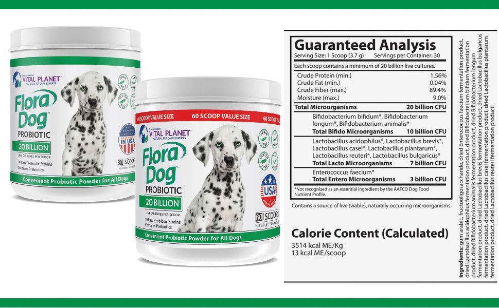 Vital Flora Dog Powder Probiotic Supplement with