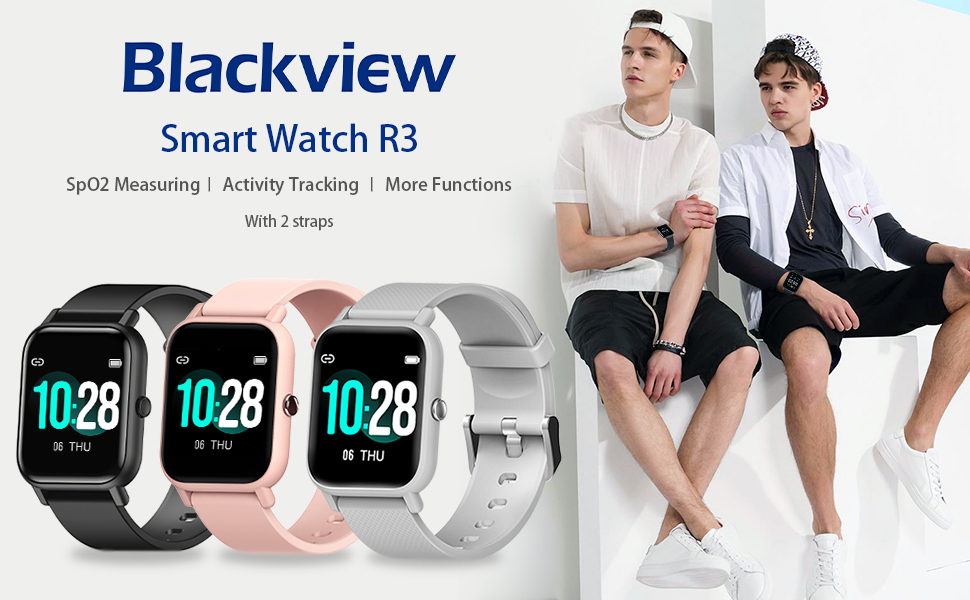 Blackview Smart Watch, 1.3"Touch Screen Fitness Watch with Blood Oxygen, Heart Rate, Sleep