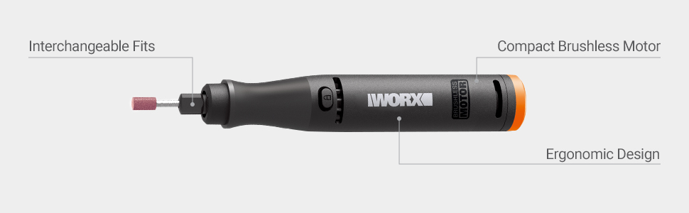 WORX MakerX 20V Rotary Engraving Tool Kit - Cordless, with Brushless Motor, Home Improvement Power Tool, for Cutting, Engraving, Dremel, and Crafting - Battery not Included 21 wx739.9