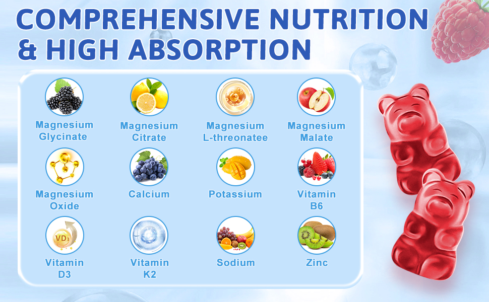 Magnesium Gummies for Women, Men & Kids, Sugar Free