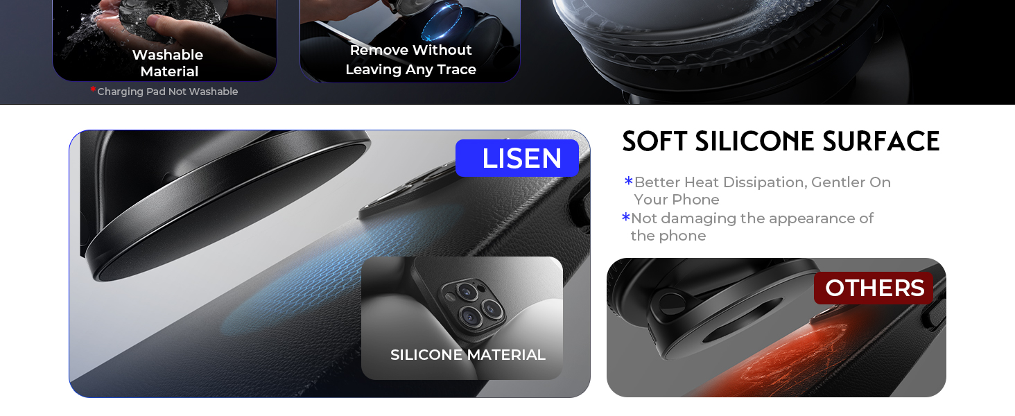 15W Vauum Suction Magsafe Car Mount Charger