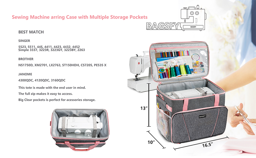 travel tote for sewing machine 
