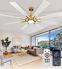 新品24-25JONESHovercraft LTD 144cm Depuley 72-Inch Ceiling Fan with Light: Modern 8-Blade White