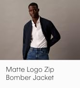 Calvin Klein Men's Matte Logo Zip Bomber Jacket