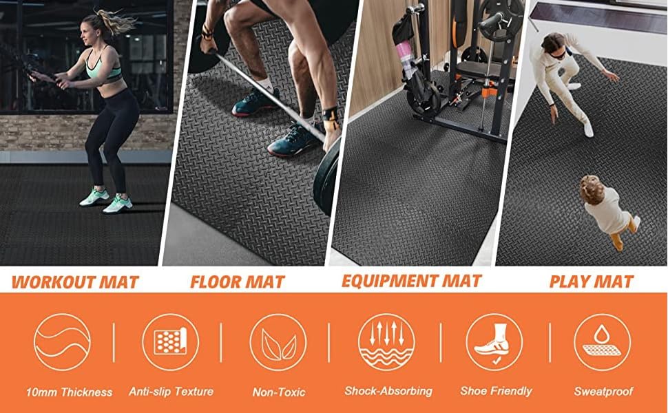 [16 PCS]Foam Mats,60X60cm Interlocking Floor Mats,Gym Floor Mats,Foam