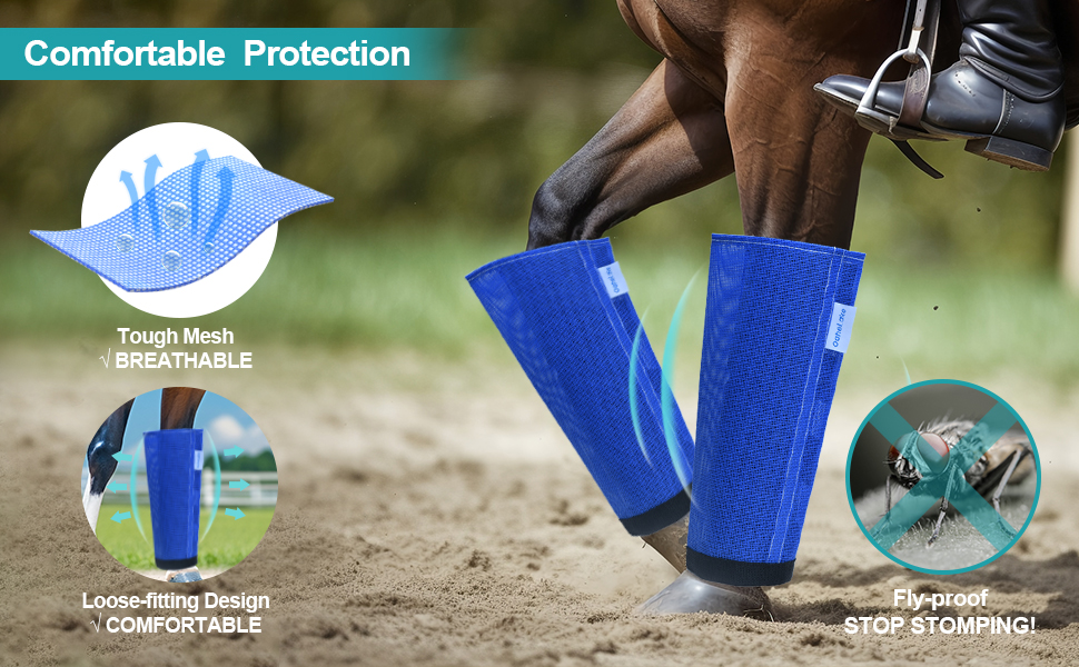 loose-fitting mesh fly proof boots horses horse fly covers for legs draf shoefly