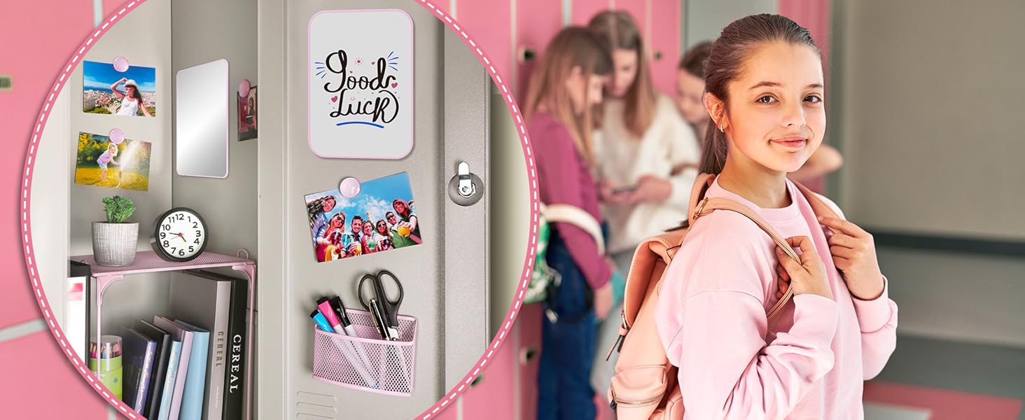 Back to School Essentials Locker Accessories Kit Pink Locker Organizer Decorations Supplies
