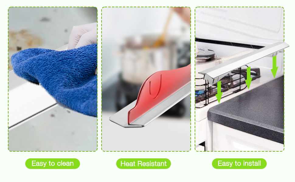 Stainless Steel Stove Gap Cover 2 Pack Retractable Length