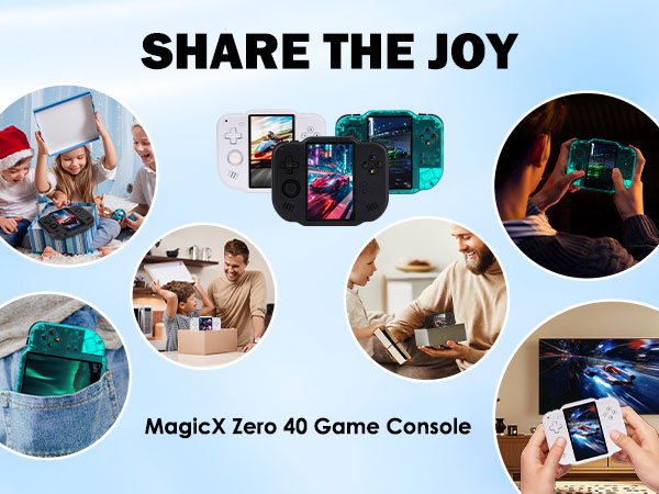 MagicX Zero 40 Handheld Game Console, 4.0 Inch IPS Screen Retro Video Games