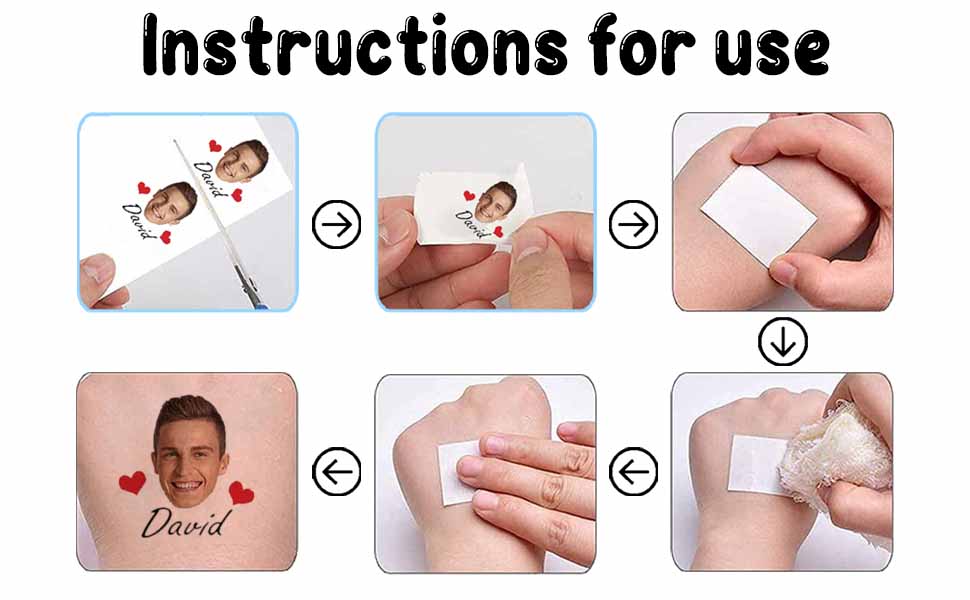 YesCustom Personalized Temporary Tattoos Red Heart Name