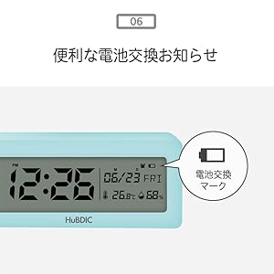 Amazon.co.jp: HuBDIC (温度 湿度 日付 曜日 アラーム スヌーズ