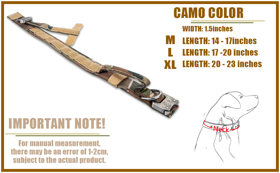 Tactical Dog Collar Military Dog Collar Adjustable Nylon