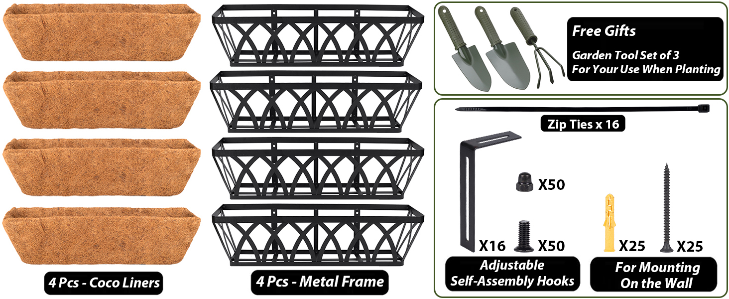 HKZ Deck Balcony Railing Planter Window Boxes