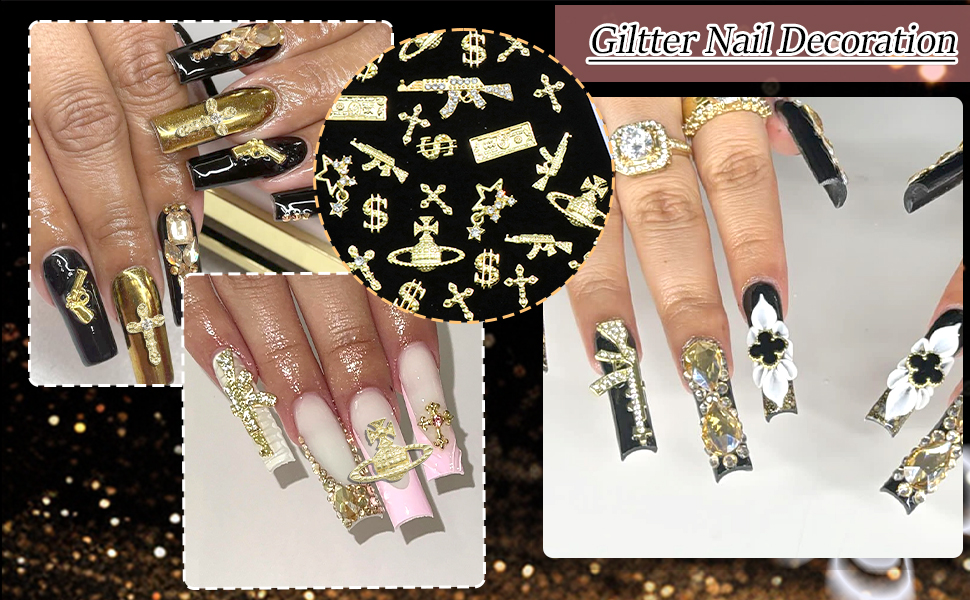 Amazon.com: RODAKY 45PCS Gun Nail Charms 3D Dollar Charms