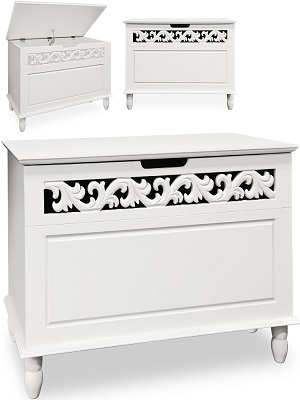 Deuba Baúl de Almacenamiento de Madera Jersey Blanco ...