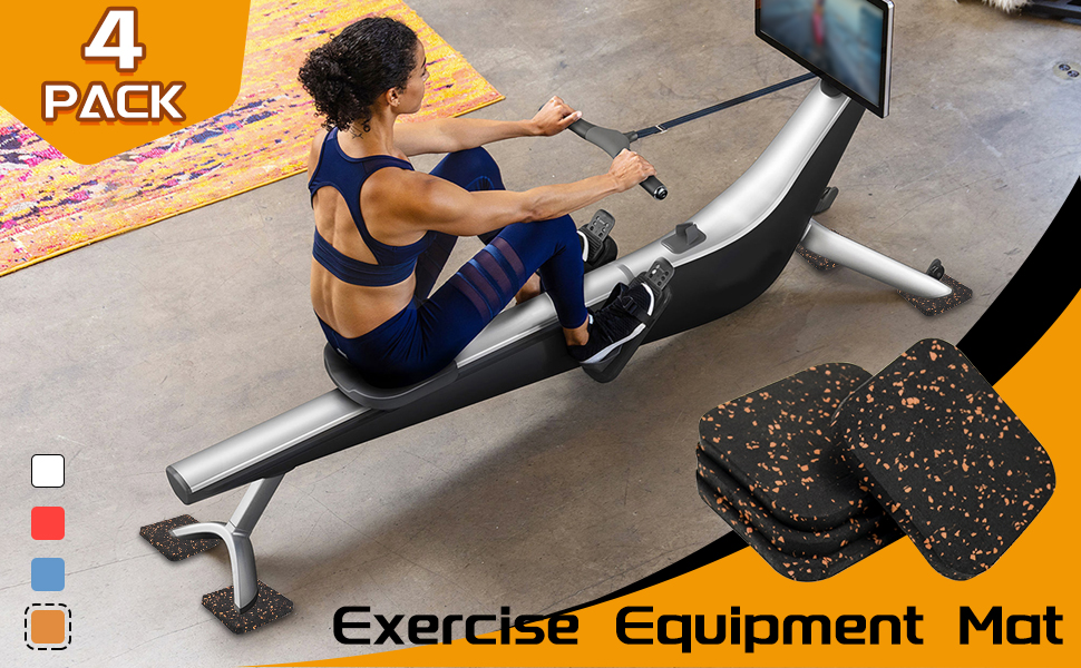 Powrocket Treadmill Mat,4 Pack Antivibration Shock Absorbing Exercise