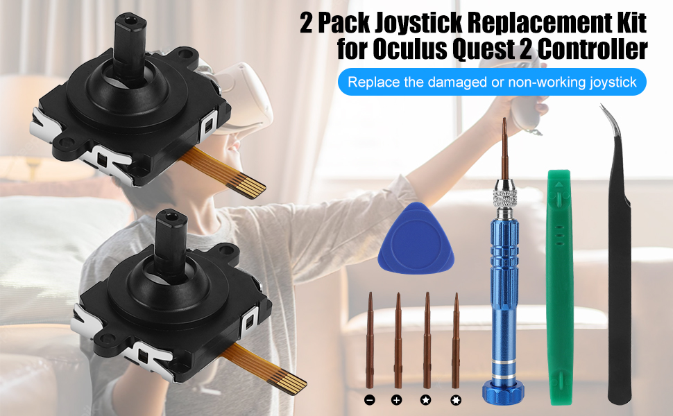 EEEKit Joystick Replacement Kit for Oculus Quest 2 Controller, Left and Right Joystick Analog