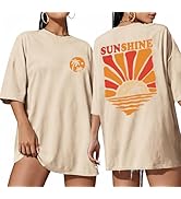 ADOREJOY Oversized Tshirts for Women Crewneck Summer Short Sleeve Loose Graphic Basic Tees