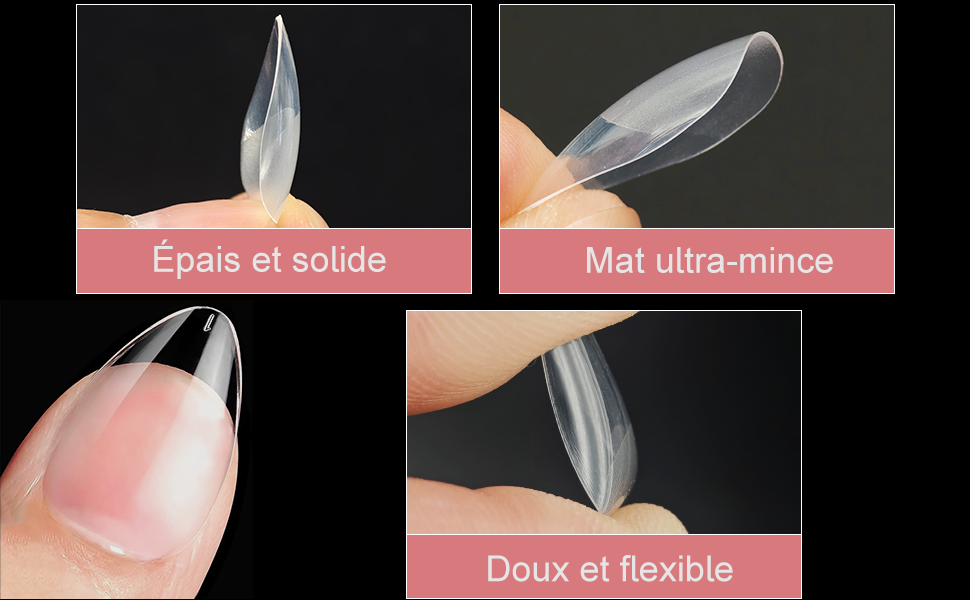 XIAOHEBAN 600Pcs Capsule Americaine Ongle Court Amande, Faux Ongles