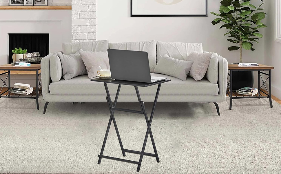 KELERDUN TV Trays Tables Set of 2, Folding TV Dinner Trays