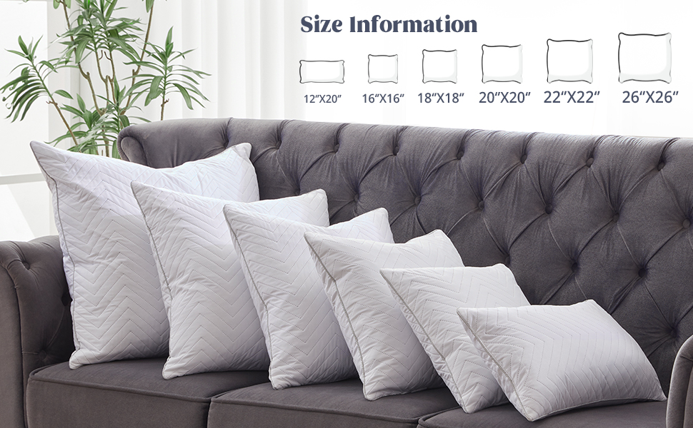 puredown® Feathers Throw Pillow Inserts, 26 x 26 Euro