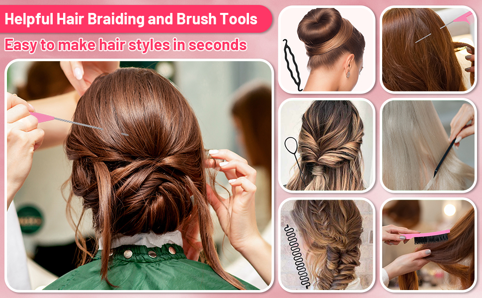 hair braiding and brush tools