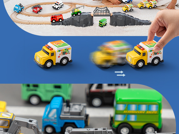 Amazon.com: JOYIN 18 Pcs Pull Back City Cars and Trucks Toy