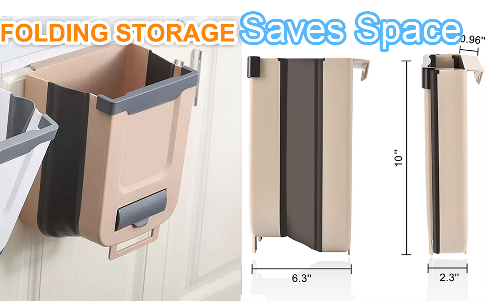 Kitchen Waste Bin, 10L Hanging Cupboard Trash Can Wall Mounted Kitchen