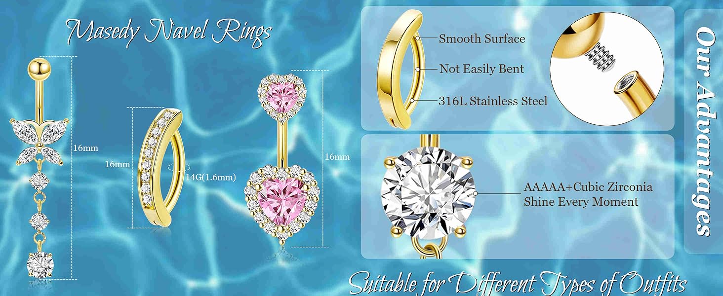 silver belly button ring