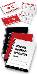 Personal Emergency Information Recorder with Emergency Information Wallet Cards - 3 Pack