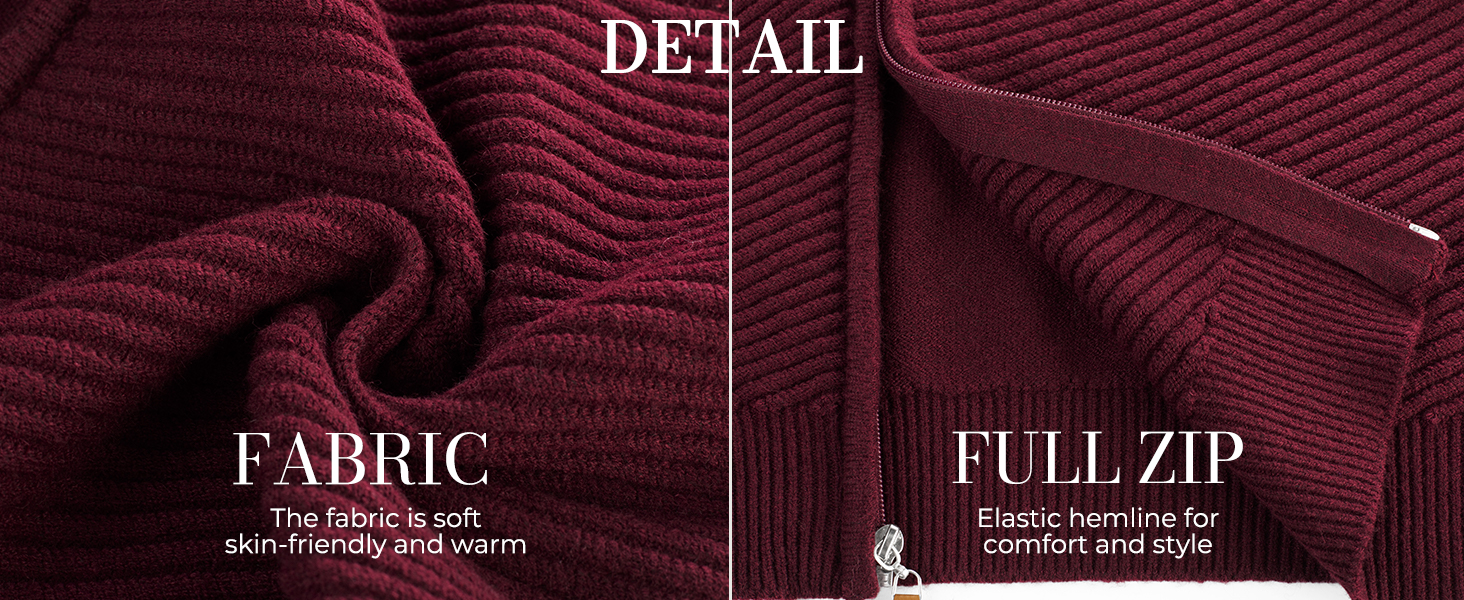PJ PAUL JONES Mens Cardigan Sweater Full Zip Up Knitted Sweaters Fall Casual Cardigans Office